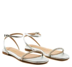 Brook Flat Silver Sandal
