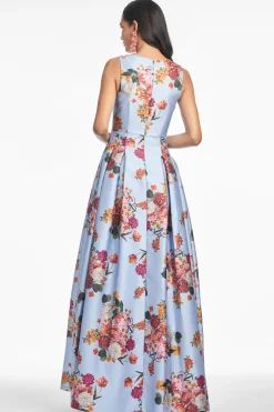 Brooke Gown Glacial Blue Bright Bouquet