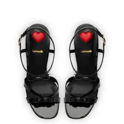 Brooks Sandal In Black Patent Leather