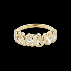 Bubble Bezel Diamond Name Ring