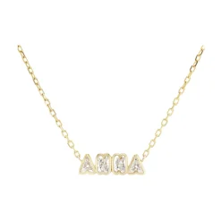 Bubble Bezel Diamond Name Necklace