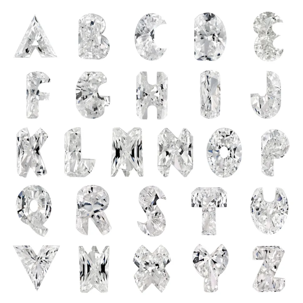 Bubble Bezel Huggie with White Diamond Letter