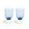 Bubble Glass Tumblers in Candy Blue, Set of 2