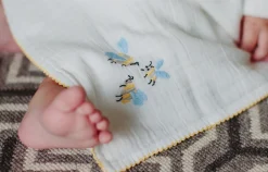 Bumblebee Embroidered Shawl Blanket
