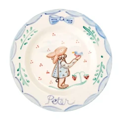 Bunny Plate in Blue, 7.5"