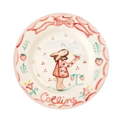 Bunny Plate in Pink, 7.5"
