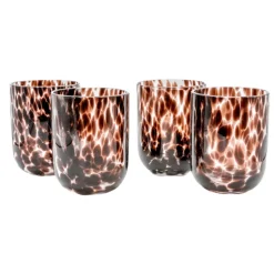 Burgundy Dappled Glasses, Set of 4