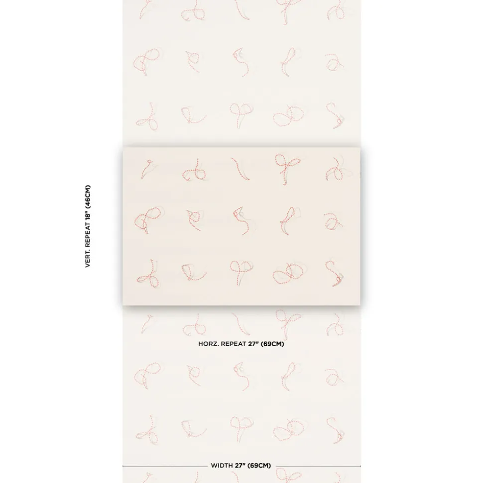 Butcher String Wallpaper in Red & White