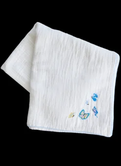 Butterfly Embroidered Shawl Blanket