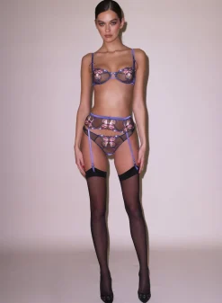 Butterfly Embroidery Garter Belt