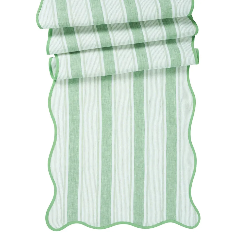 Cabana Stripe 18" x 90" Table Runner in Seagrass