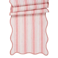 Cabana Stripe 18" x 90" Table Runner in Coral