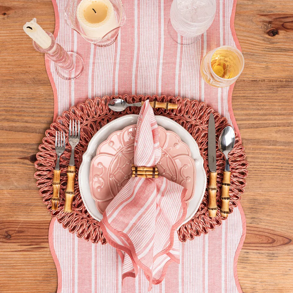 Cabana Stripe 18" x 90" Table Runner in Coral