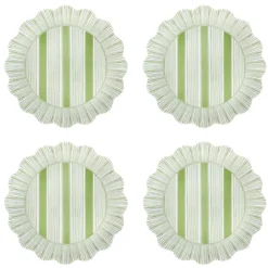 Cabana Stripe Melamine Dessert/Salad Plate, Set of 4 in Seagrass
