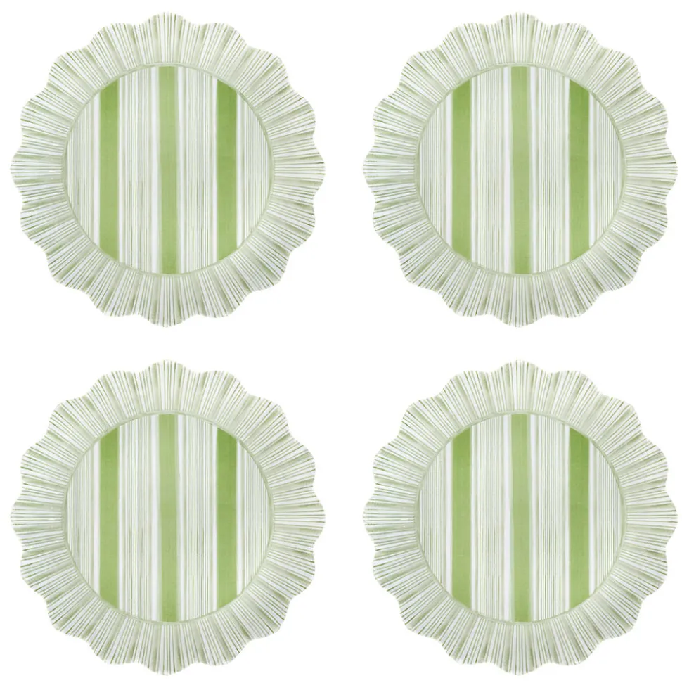 Cabana Stripe Melamine Dessert/Salad Plate, Set of 4 in Seagrass