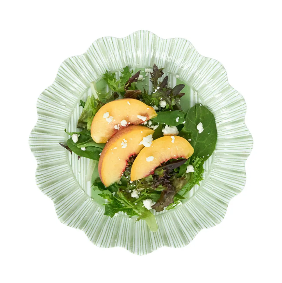 Cabana Stripe Melamine Dessert/Salad Plate, Set of 4 in Seagrass