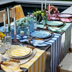 Cabana Stripe Melamine Dessert/Salad Plate, Set of 4 in Seagrass
