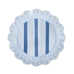 Cabana Stripe Melamine Dessert/Salad Plate, Set of 4 in Ocean