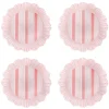 Cabana Stripe Melamine Dessert/Salad Plate, Set of 4 in Coral