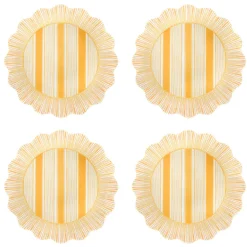 Cabana Stripe Melamine Dessert/Salad Plate, Set of 4 in Sunshine