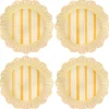 Cabana Stripe Melamine Dinner Plate, Set of 4 in Sunshine