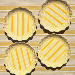 Cabana Stripe Melamine Dinner Plate, Set of 4 in Sunshine