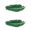 Cabbage Leaf 28" in Green, Set of 2