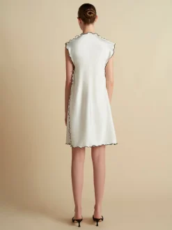 Cady Mini Sheath with Scalloped Edge in Ivory