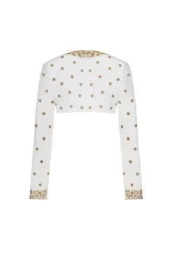 Caite Silk Crepe Crop Top
