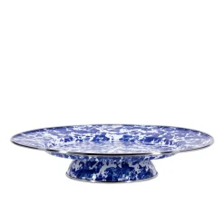 Cake Plate in Cobalt Swirl