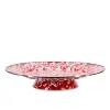 Cake Plate in Red Swirl