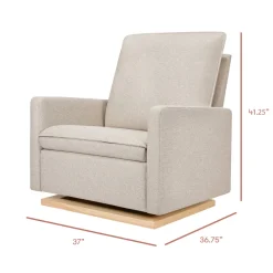 Cali Pillowback Chair and a Half Glider in Eco-Performance Fabric | Water Repellent & Stain Resistant in Performance Beach Eco-Weave with Light Wood Base
