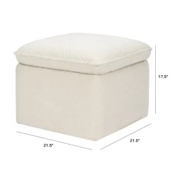 Cali Storage Ottoman in Boucle in Ivory Boucle