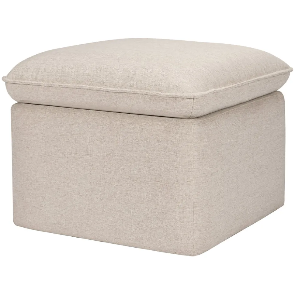 Cali Storage Ottoman in Eco-Performance Fabric | Water Repellent & Stain Resistant in Performance Beach Eco-Weave