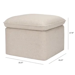 Cali Storage Ottoman in Eco-Performance Fabric | Water Repellent & Stain Resistant in Performance Beach Eco-Weave