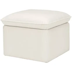 Cali Storage Ottoman in Eco-Performance Fabric | Water Repellent & Stain Resistant in Performance Cream Eco-Weave