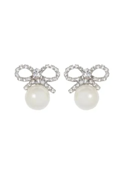 Candace Earrings in Crystal Pearl