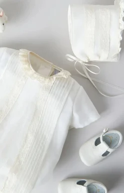 Cap Sleeve Lace Detail Romper in Ivory