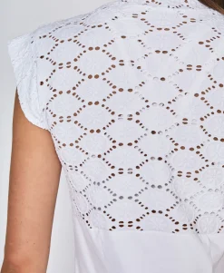 Cap Sleeve Lace Dress in White