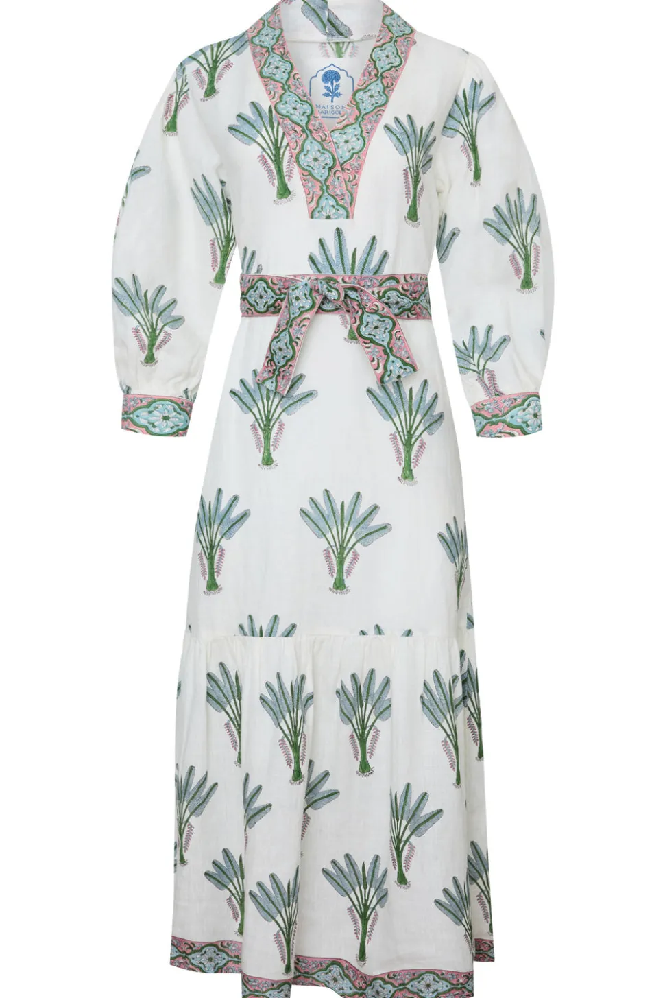 Capri Maxi Dress in Blue Palm