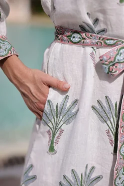 Capri Maxi Dress in Blue Palm