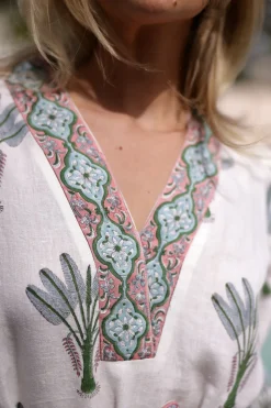 Capri Maxi Dress in Blue Palm