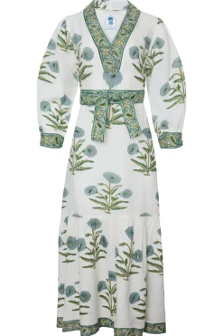 Capri Maxi Dress in Blue Flower
