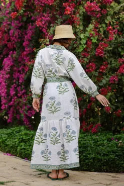 Capri Maxi Dress in Blue Flower