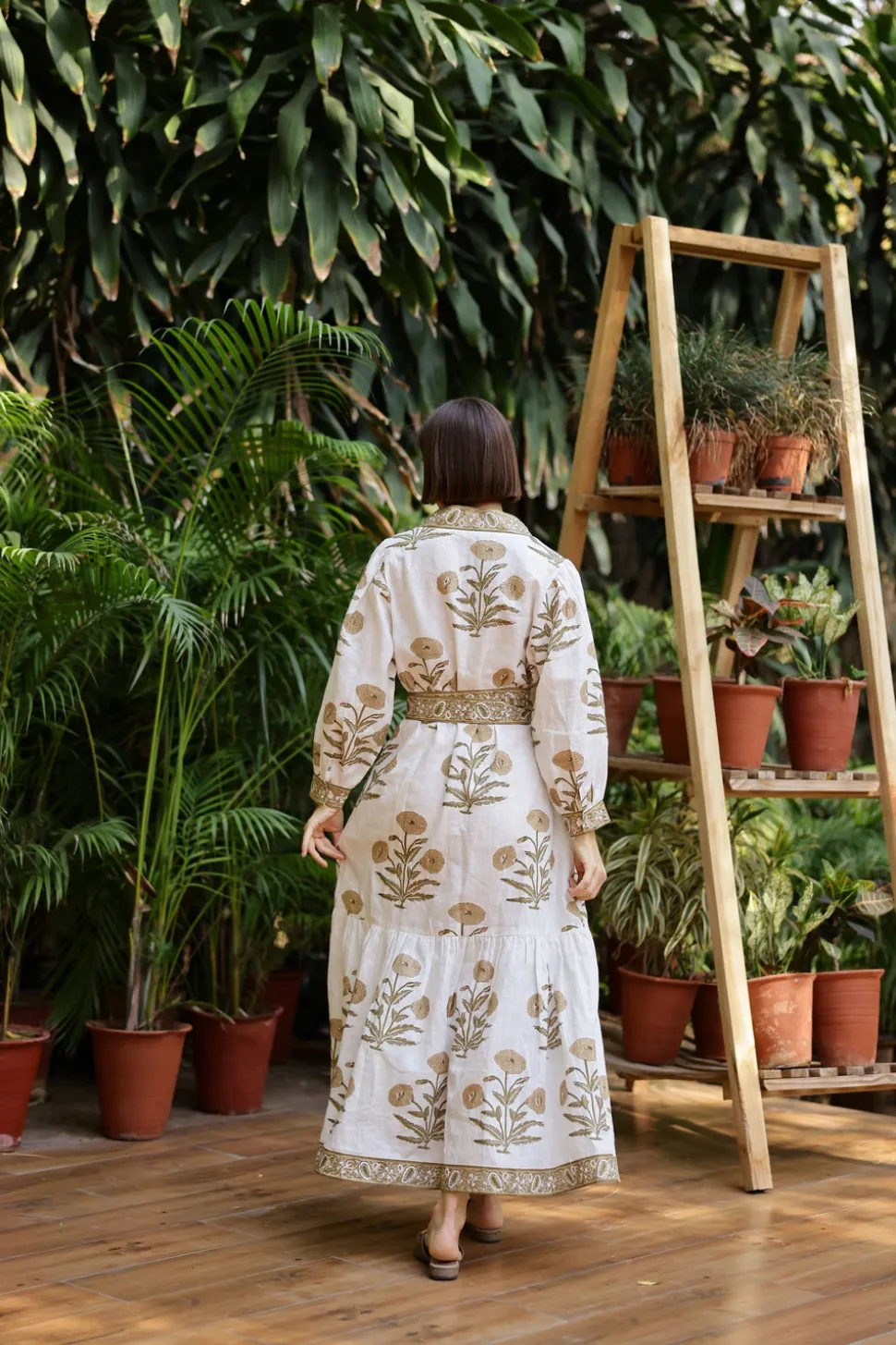 Capri Maxi Dress in Khaki Flower