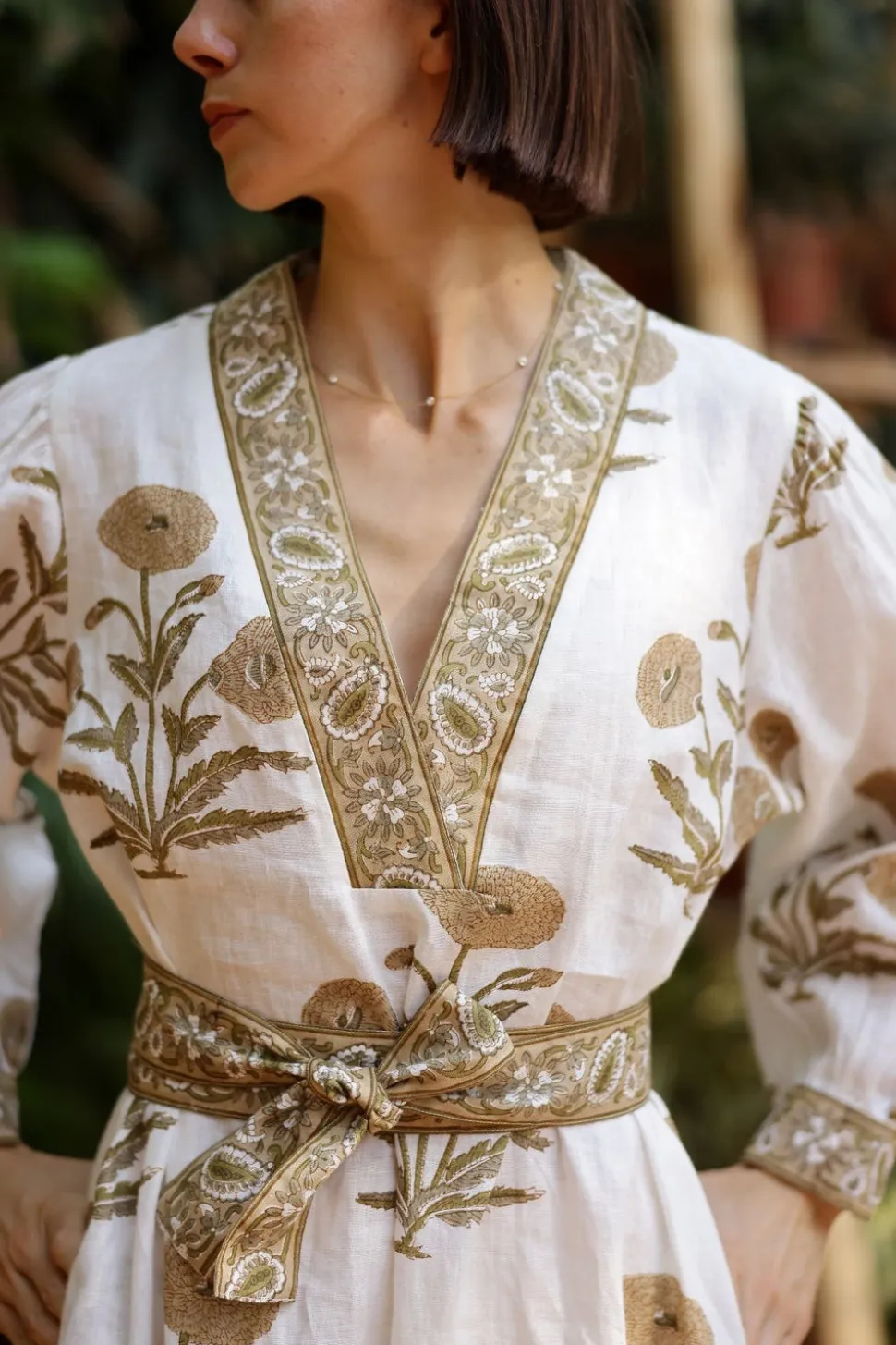 Capri Maxi Dress in Khaki Flower