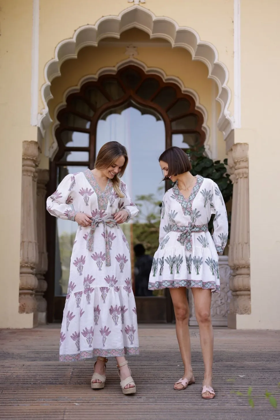 Capri Maxi Dress in Pink Palm