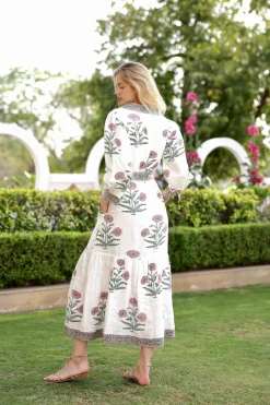 Capri Maxi Dress in Pink Flower