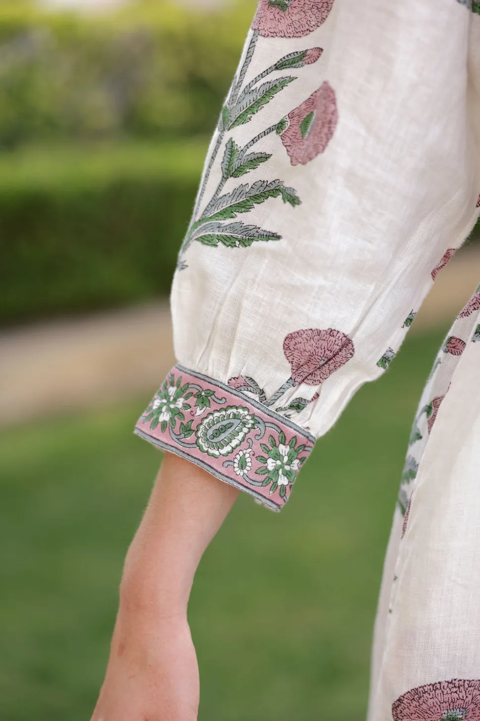 Capri Maxi Dress in Pink Flower