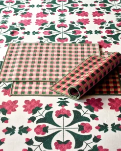 Capri Placemat, Pink and Green